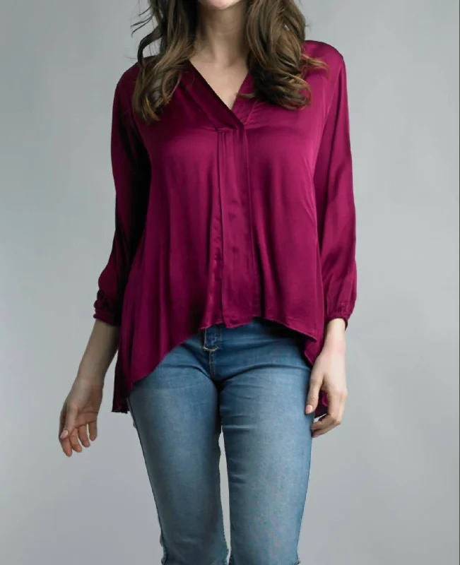 Farrah Blouse In Magenta Elegant Lace Blouse