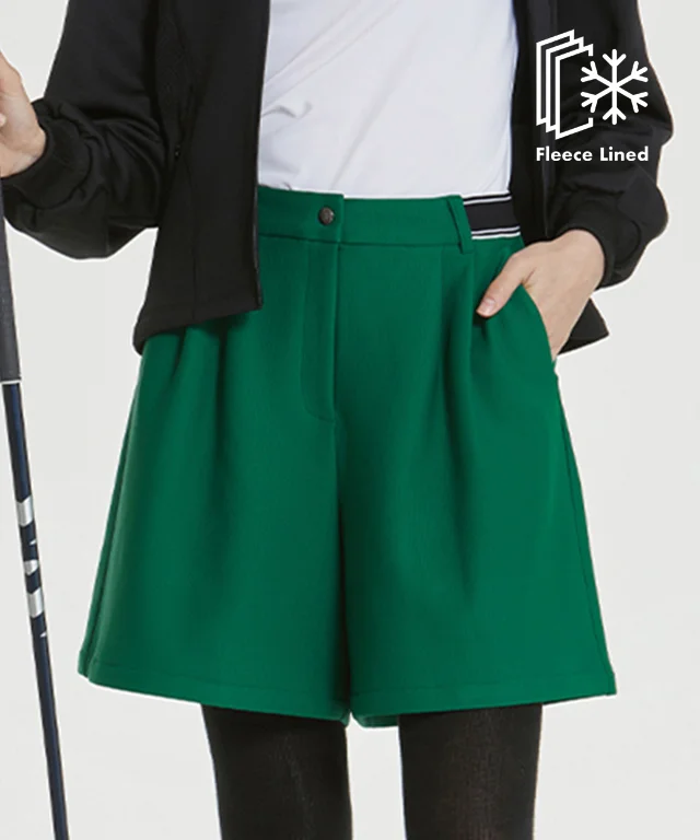 Cordublo Wide Half Pants - Green Casual Sweatpants Style