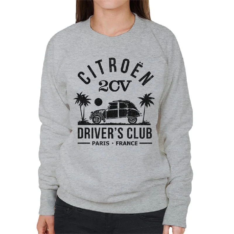 Citroën 2CV Driver's Club Black Beach Women's Sweatshirt Hoodie with Hem Detail Decorative Unique