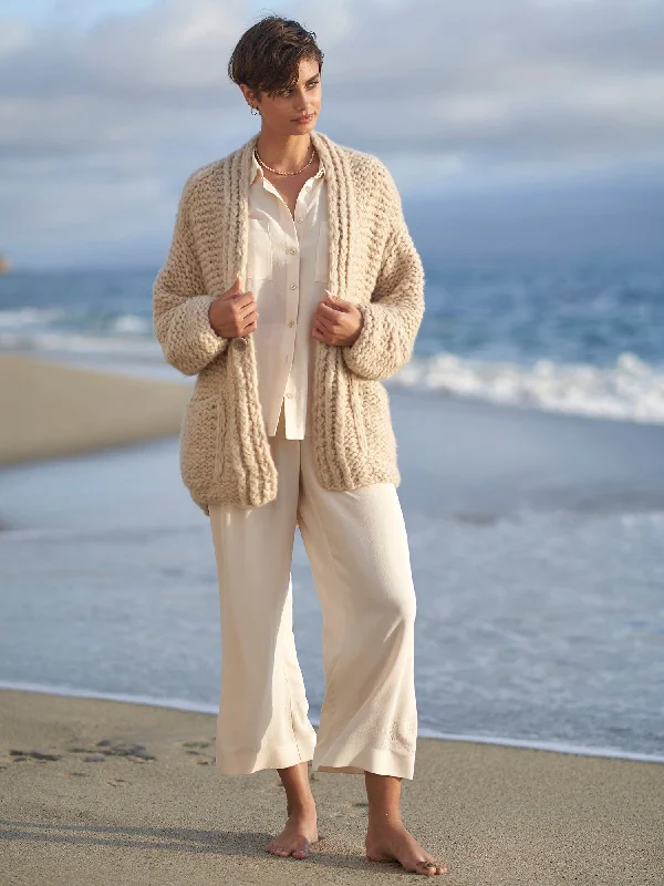 Avery Silk Pant Elegant Wool Trousers