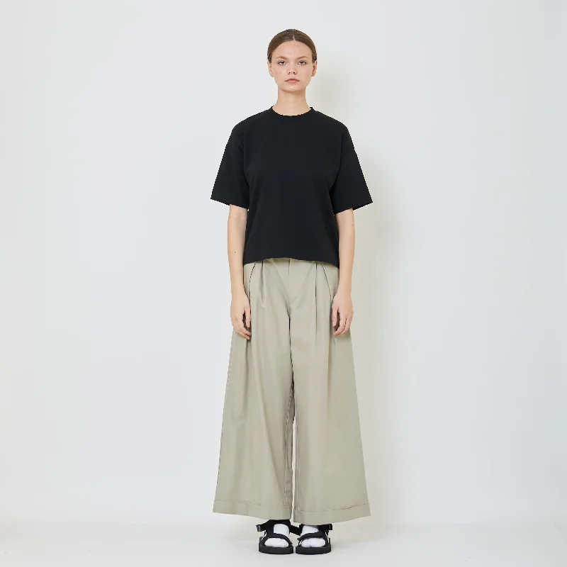 Women Pleated Wide-Leg Pants - Khaki - SW2402036A High-Waist Jogger Pants