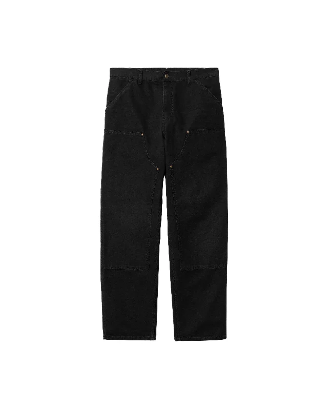 Double Knee Pant - Black Casual Sweatpants Style