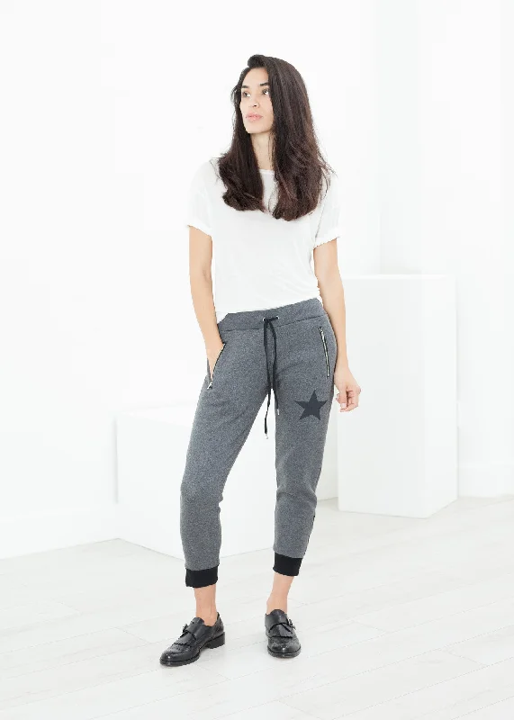 Loopwheeler Star Pant in Grey Relaxed High-Waist Trousers