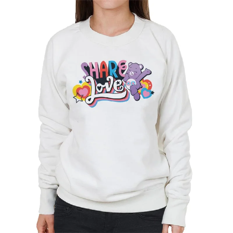 Care Bears Unlock The Magic Share Love Women's Sweatshirt Hoodie with Thumb Holes Functional Cozy