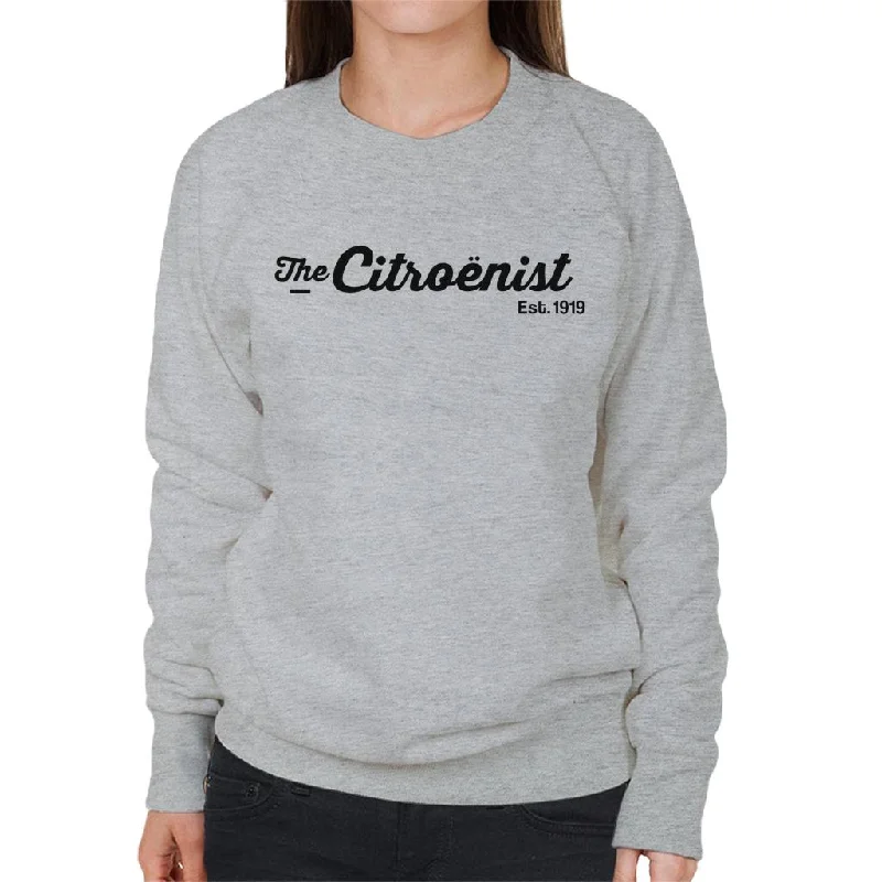 Citroën The Citroënst Est 1919 Black Logo Women's Sweatshirt Hoodie with Zipper Versatile Modern