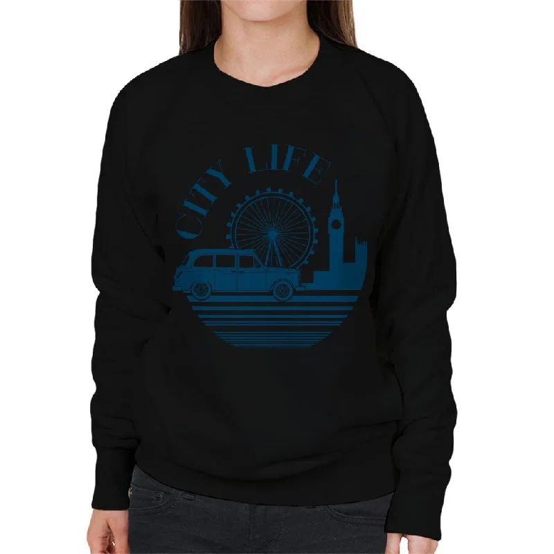 London Taxi Company City Life Women's Sweatshirt Hoodie with Drop Shoulder Relaxed Streetwear