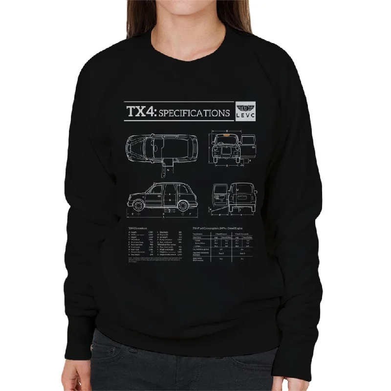 London Taxi Company TX4 Specifications Levc Women's Sweatshirt Hoodie with High Neck Warm Protective