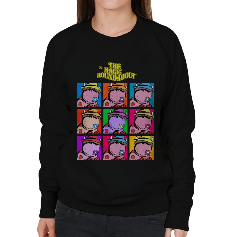 The Magic Roundabout Ermintrude Pop Art Women's Sweatshirt Hoodie with Slim Fit Tailored Modern