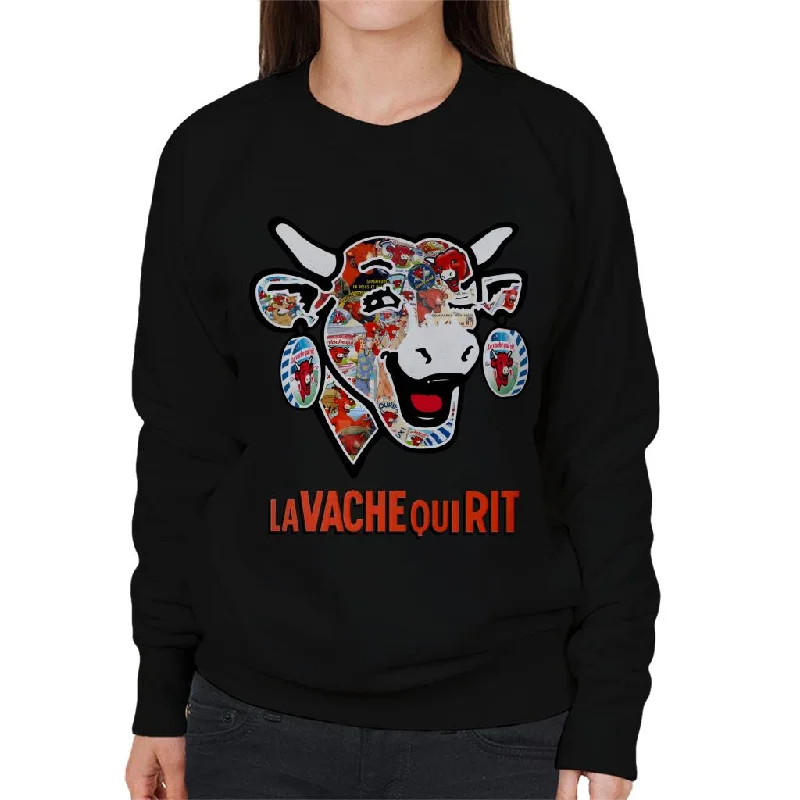 The Laughing Cow Historical Logos Women's Sweatshirt Hoodie with High-Low Hem Asymmetrical Trendy