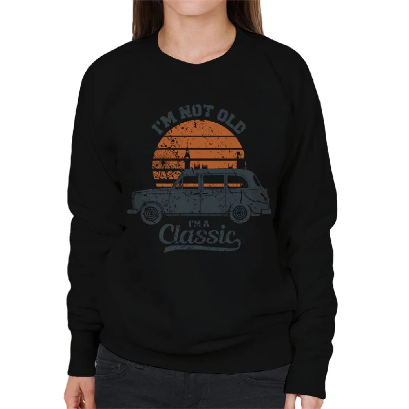 London Taxi Company TX4 Im Not Old Im A Classic Women's Sweatshirt Hoodie with Reflective Safety Nightwear