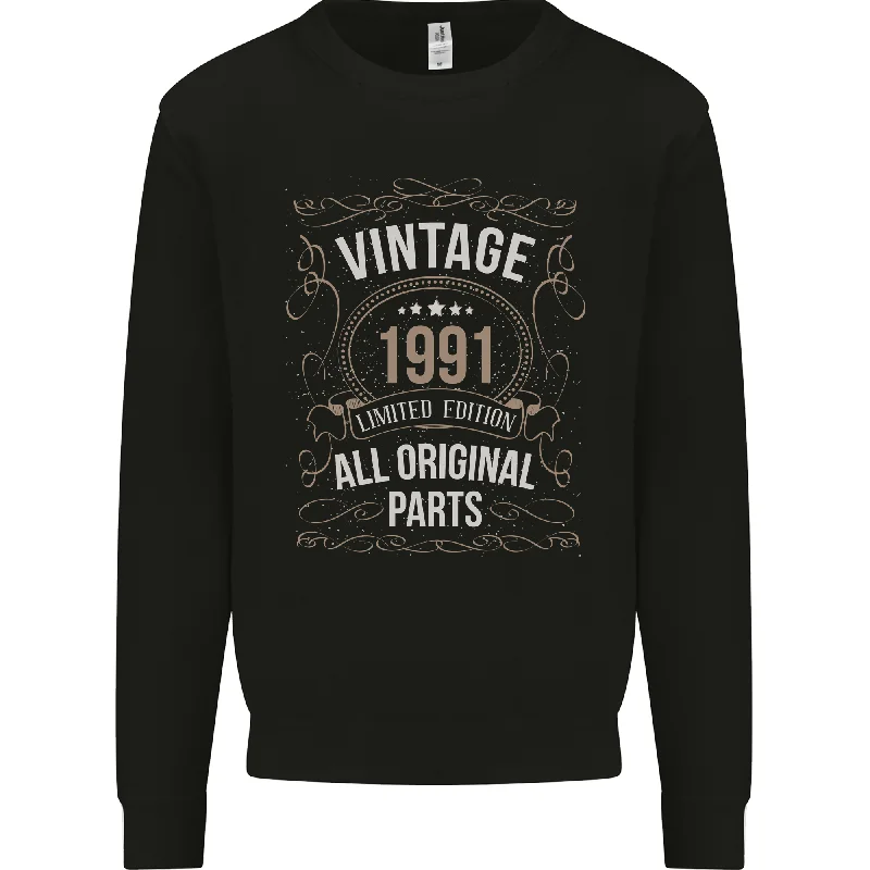 33rd Birthday Limited Edition 1991 Mens Sweatshirt Jumper Hoodie with Mock Neck Collared Structured