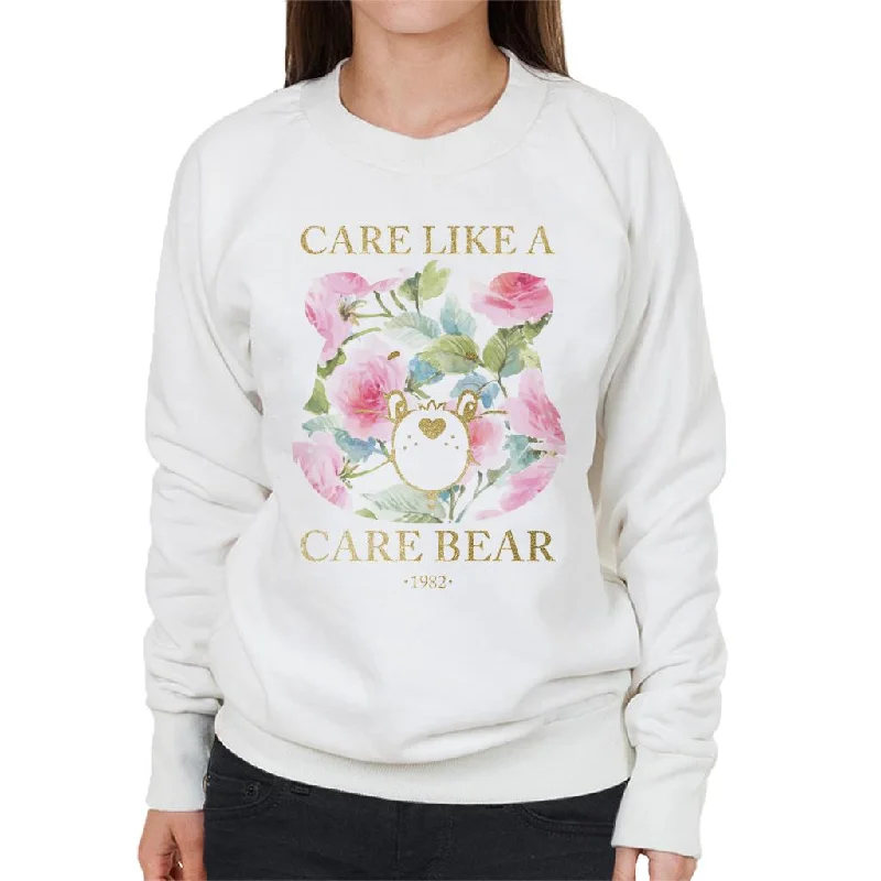 Care Bears Care Like A Care Bear Women's Sweatshirt Hoodie with Button Placket Classic Preppy