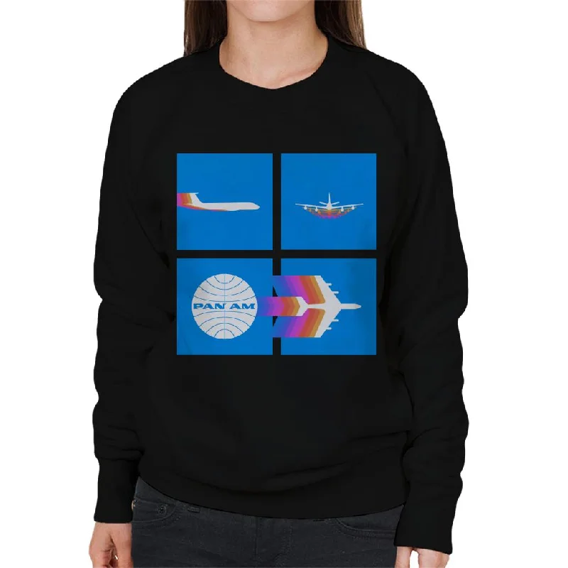 Pan Am Takeoff Silhouette Women's Sweatshirt Hoodie with Batwing Sleeves Loose Dramatic