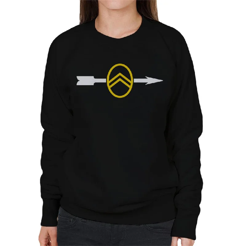 Citroën 1922 Badge White Arrow Logo Women's Sweatshirt Hoodie with Lace Feminine Delicate