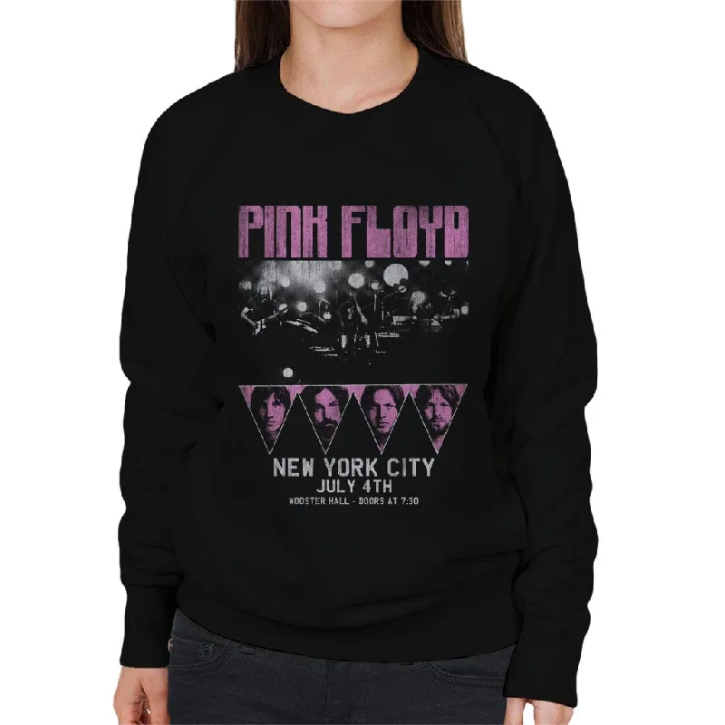 Pink Floyd July 4th New York City Tour Women's Sweatshirt Hoodie with Elastic Waist Stretchable Comfortable