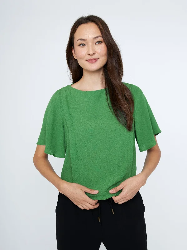 Moana Pleat Boatneck Blouse Loose Fit Blouse