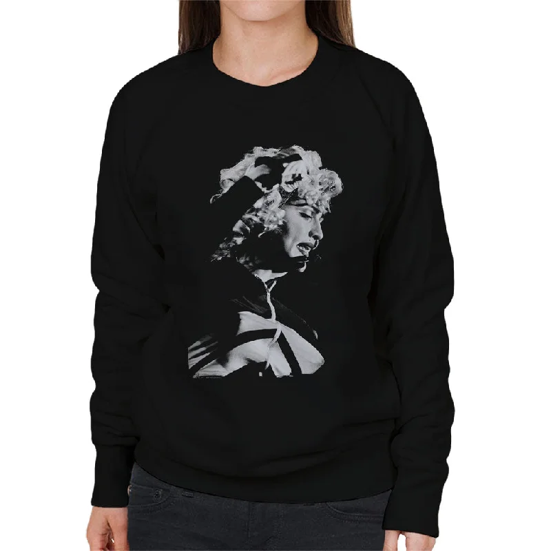 Madonna Wembley Stadium Blonde Ambition Tour 1990 Women's Sweatshirt Hoodie with Logo Branding Identity