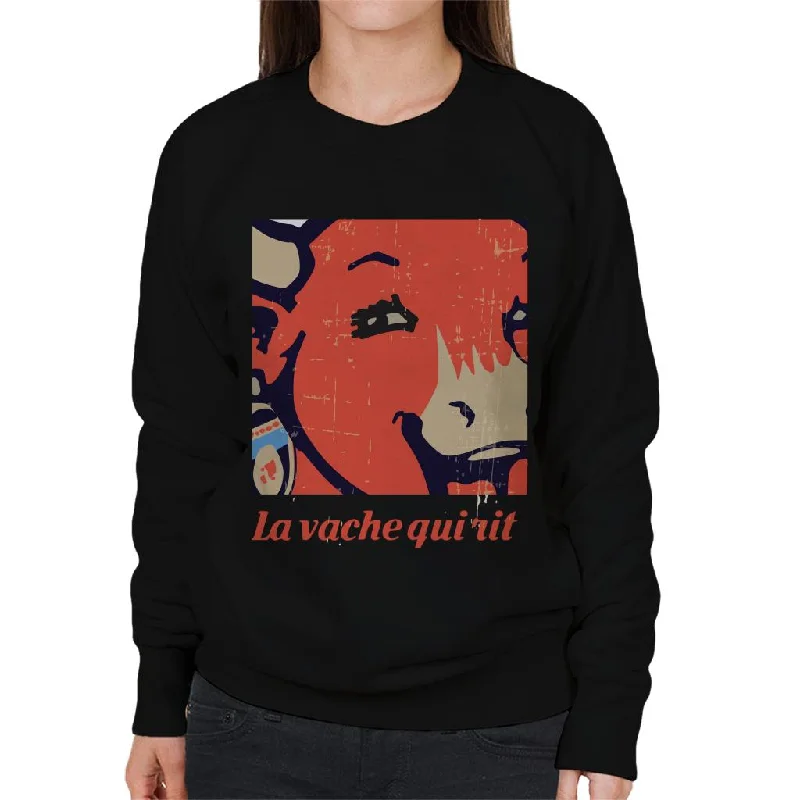 The Laughing Cow La Vache Qui Rit Close Up Women's Sweatshirt Hoodie with Neon Bright Vibrant