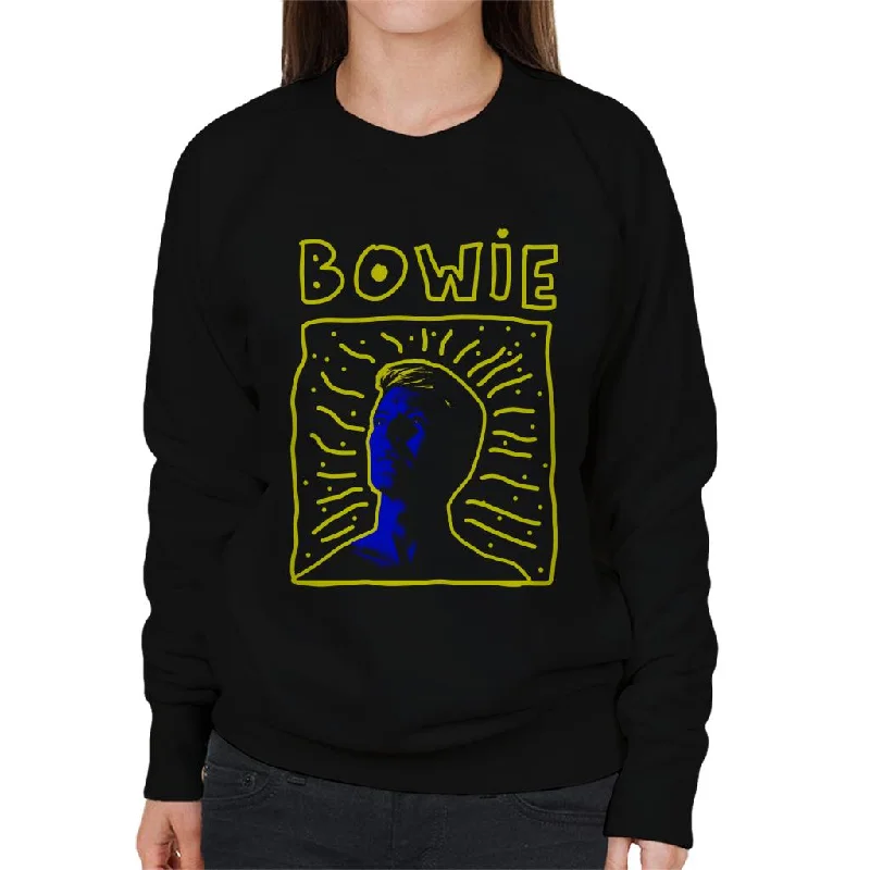 David Bowie 90s Frame Women's Sweatshirt Hoodie with Hem Detail Decorative Unique