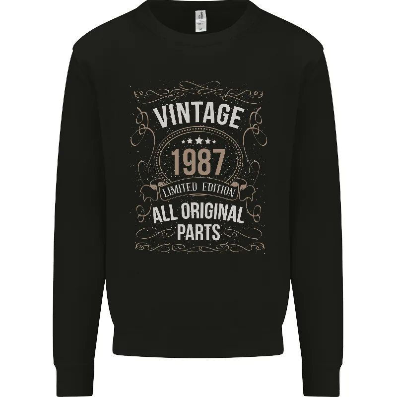 37th Birthday Limited Edition 1987 Mens Sweatshirt Jumper Hoodie with Raw Hem Edgy Unfinished