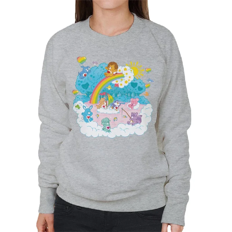 Care Bears Cousins Rainbow Lake Women's Sweatshirt Hoodie with Elastic Waist Stretchable Comfortable