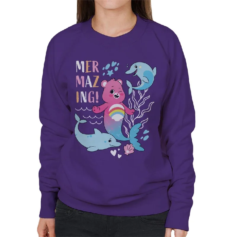 Care Bears Unlock The Magic Cheer Bear Mermazing Dolphins Women's Sweatshirt Hoodie with Logo Branding Identity