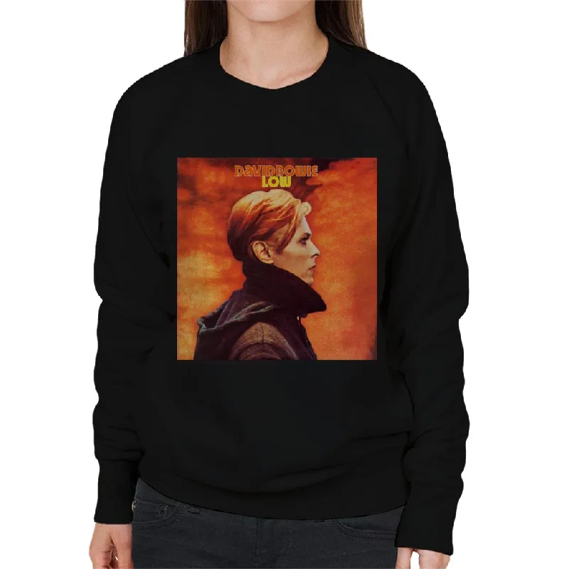 David Bowie Low Album Cover Women's Sweatshirt Hoodie with Exposed Zipper Edgy Industrial