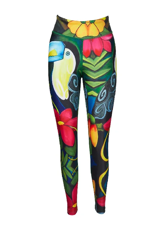 Toucan Do it - Toucan Patterned Yoga Pants Comfortable Wide-Leg Pants