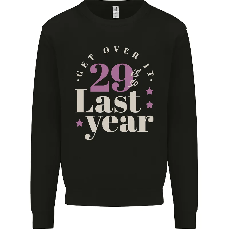 30th Birthday Novelty Sweatshirt: Level Up to 30 - Last Year's News! Hoodie with Ribbed Cuffs Snug Fit Comfort