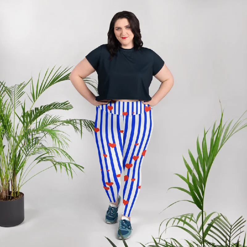 Blue Striped Plus Size Tights, Best Patriotic Blue Stripe Print Women's High Waist Elastic Long Yoga Pants- Made in USA (US Size: 2XL-6XL) Casual Sweatpants Style Blue Striped Plus Size Tights, Best Patriotic Blue Stripe Print Women's High Waist Elastic Long Yoga Pants- Made in USA (US Size: 2XL-6XL) Casual Sweatpants Style