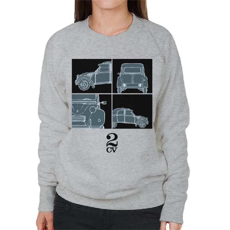 Citroën 2CV Black Glamour Close Ups Women's Sweatshirt Hoodie with Zipper Versatile Modern