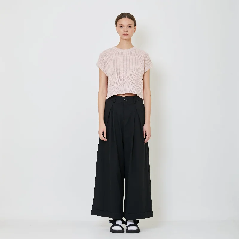 Women Pleated Wide-Leg Pants - Black - SW2402036B Modern Skinny Pants