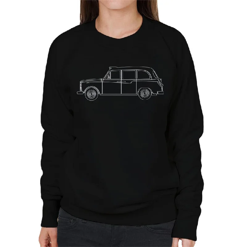 London Taxi Company TX4 Outline Women's Sweatshirt Hoodie with Slim Fit Tailored Modern