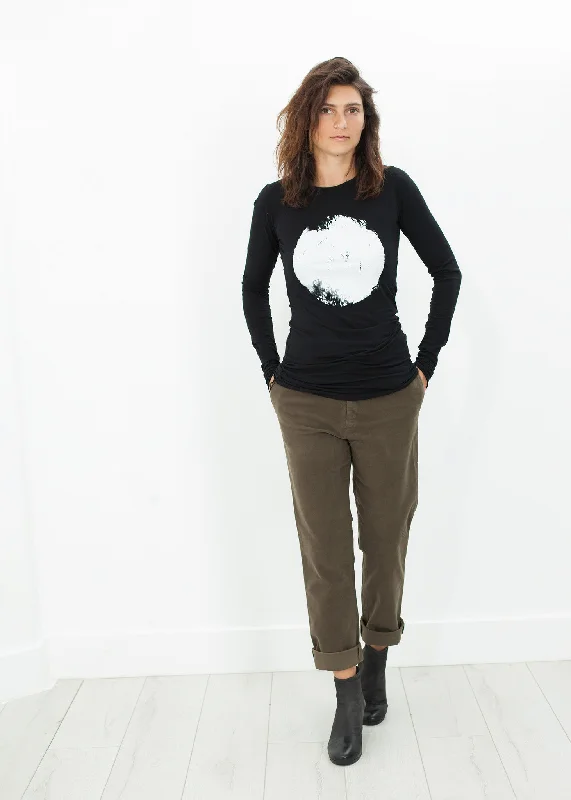 Sueded Cotton Pant in Khaki Elegant Palazzo Trousers