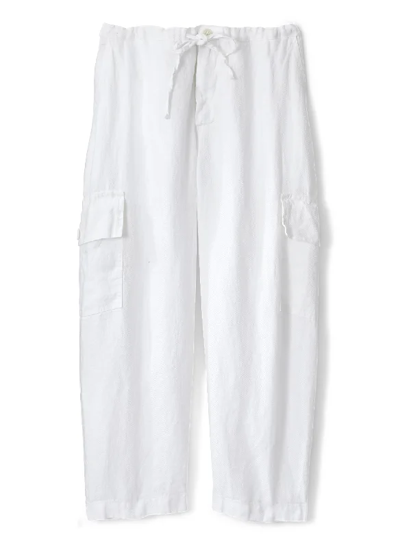 Linen Cargo Pant Chic Checkered Pants
