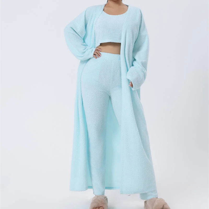 Cozy Pajama Set, 3 Piece Lounge Set, Cute Loungewear, Warm Suit Sets, Matching Set, Lounge Set, 3 Piece Pant Sets, Women Winter Dress Chic Checkered Pants Cozy Pajama Set, 3 Piece Lounge Set, Cute Loungewear, Warm Suit Sets, Matching Set, Lounge Set, 3 Piece Pant Sets, Women Winter Dress Chic Checkered Pants