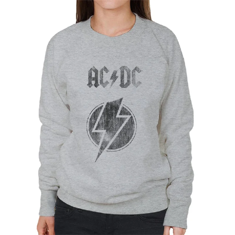 AC/DC Logo Ligtning Bolt Women's Sweatshirt Hoodie Dress Longline Feminine