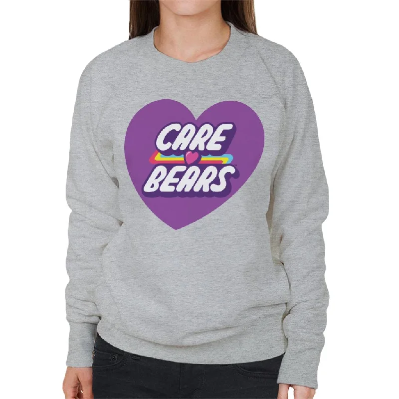 Care Bears Unlock The Magic Purple Heart Women's Sweatshirt Hoodie with High-Low Hem Asymmetrical Trendy