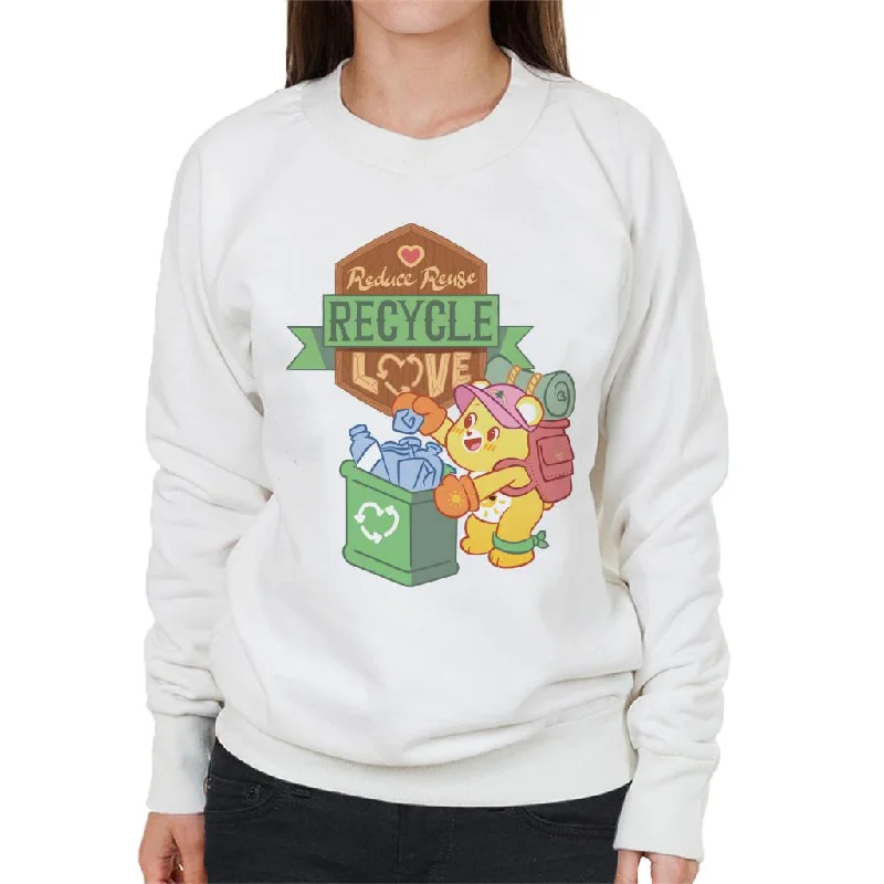 Care Bears Unlock The Magic Reduce Reuse Recycle Love Women's Sweatshirt Hoodie with Fur Luxurious Winter