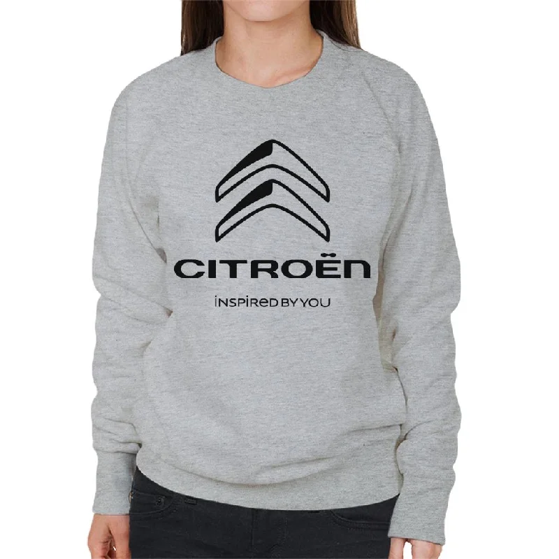 Citroën 2016 Black Logo Inspired By You Women's Sweatshirt Hoodie with Metallic Shiny Futuristic