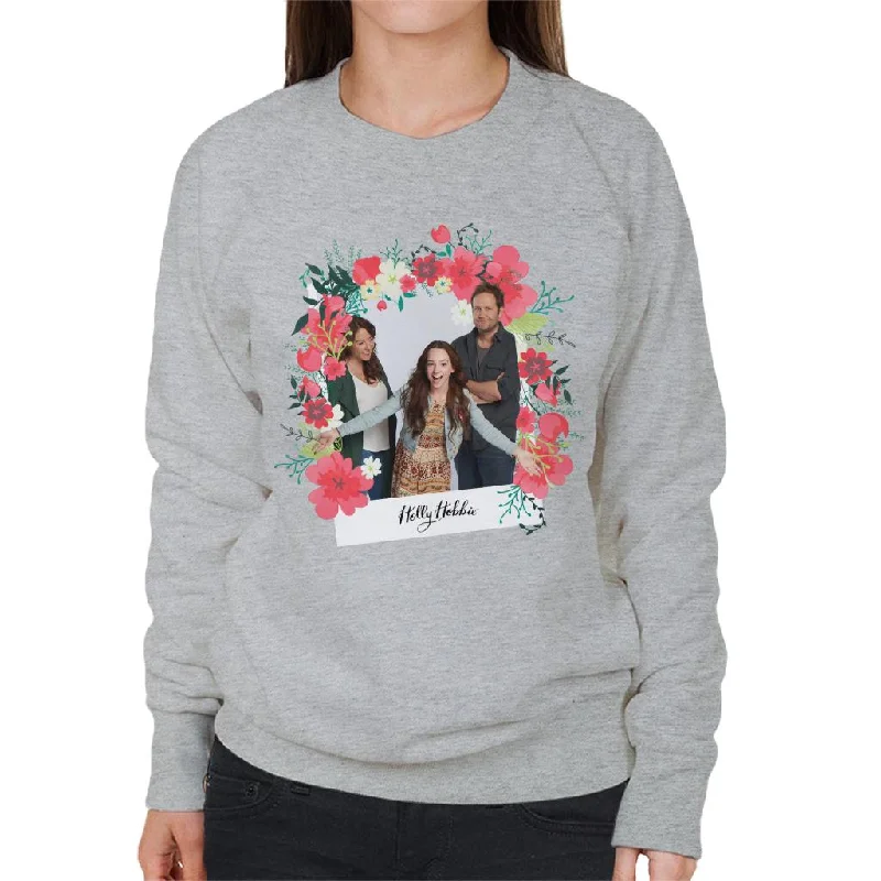 Holly Hobbie With Robert And Katherine Women's Sweatshirt Hoodie with Hem Applique Textured Unique