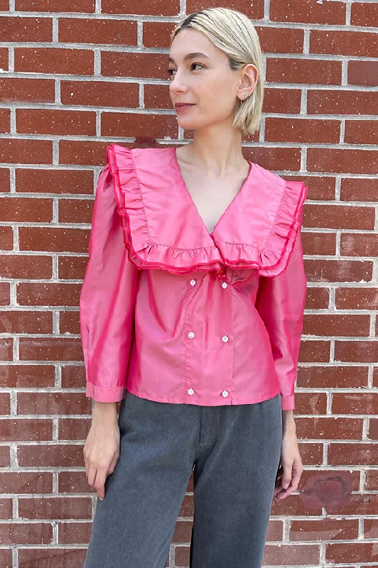 Vienna Blouse in Rose Sweetheart Neck Blouse