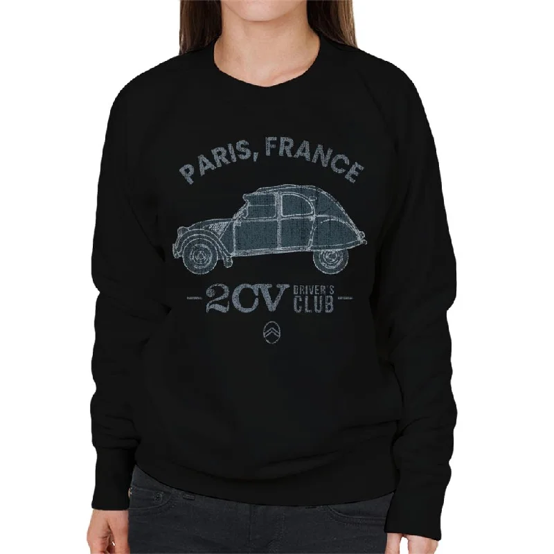 Citroën 2CV Drivers Club Paris France Women's Sweatshirt Hoodie with Hem Embroidery Detailed Premium