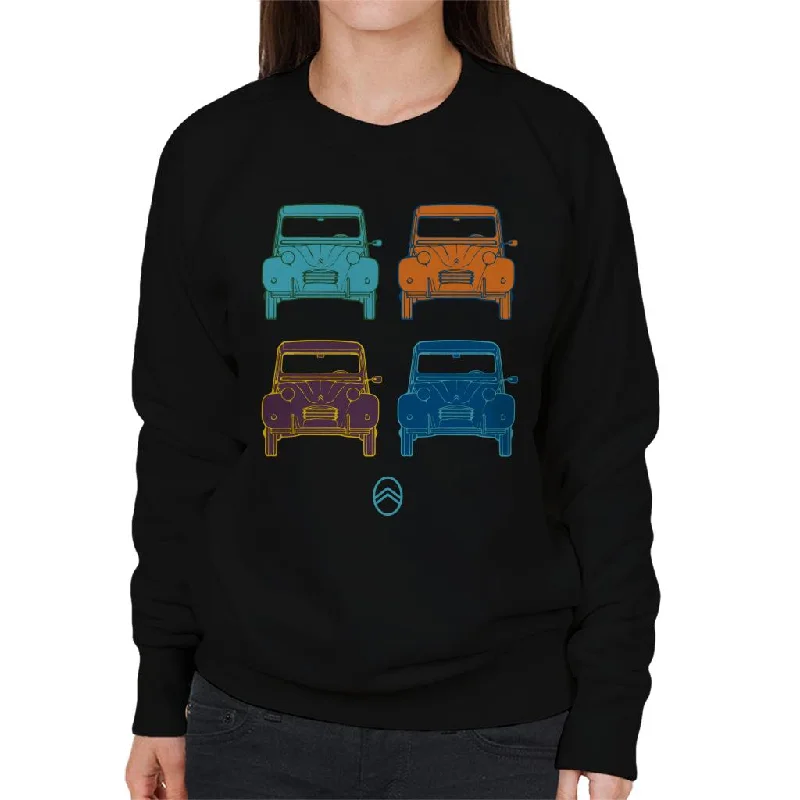 Citroën 2CV Pop Art Style Women's Sweatshirt Hoodie with High Neck Warm Protective