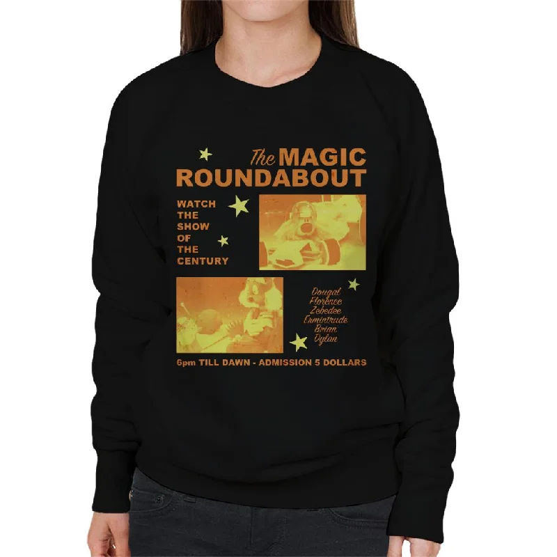 The Magic Roundabout Retro Show Poster Women's Sweatshirt Hoodie with Color Block Contrast Stylish