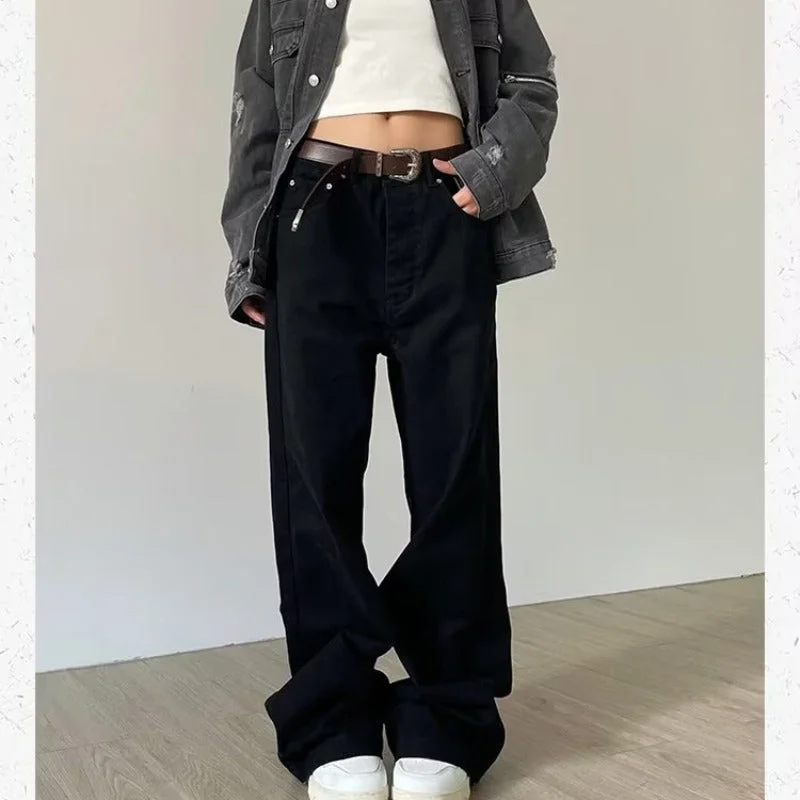 Wjczt starboy outfit American Retro Washed Brown Straight Casual Pants Men's and Women's Logging Simple All-Match Loose Pants Spring and Autumn Cow Comfortable Denim Trousers