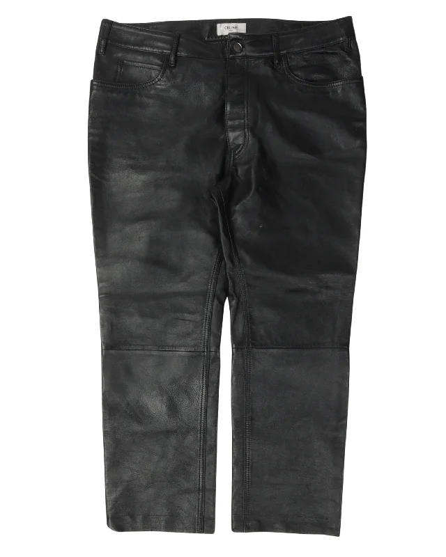 Lambskin Leather Pants Soft Stretch Pants