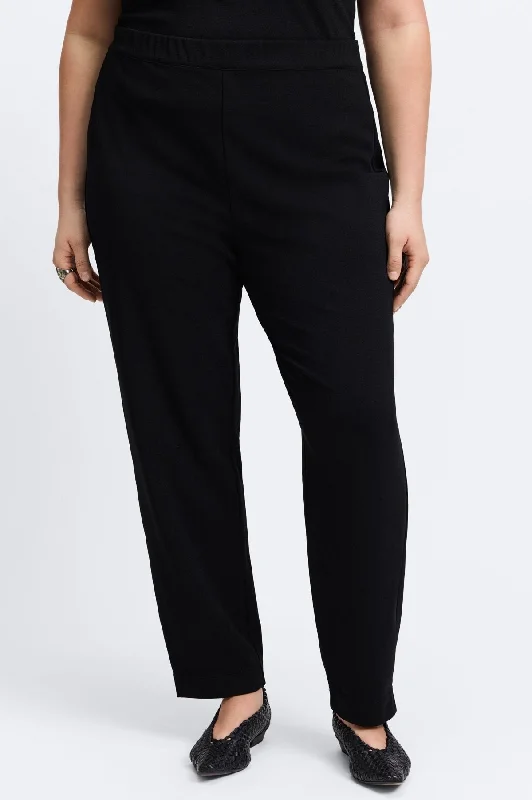 Louisa Plus Knit Crepe Pants Fashionable Button-Up Pants