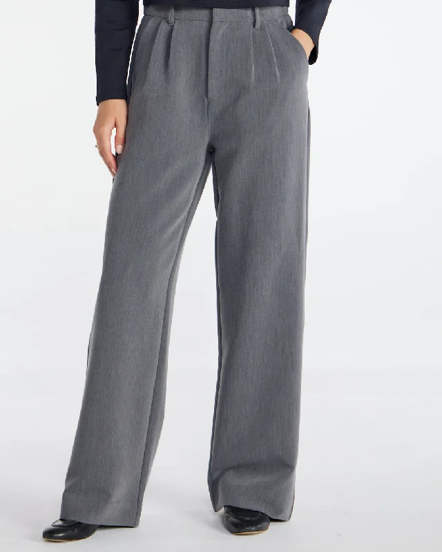 Midtown Wide-Leg Tailored Pant Relaxed Linen Pants