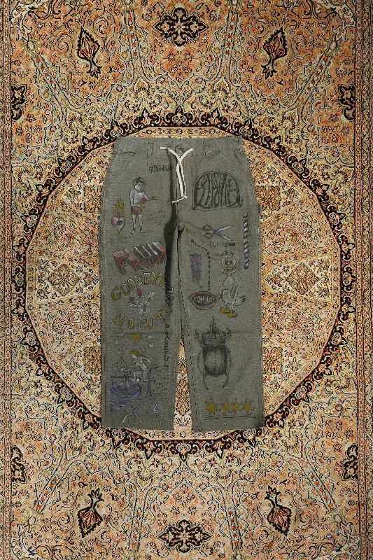 HANDPAINT WORKER PANTS (#C KAHKI) Cozy Jogger Leggings